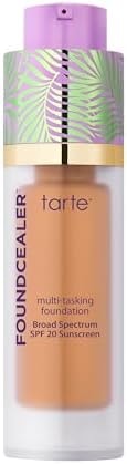 tarte babassu foundcealer dewy foundation Broad Spectrum SPF 20 Sunscreen –Foundation & Concealer in 1, Vegan Skincare Makeup, Medium Coverage, Cruelty-Free, full size, 44H tan honey