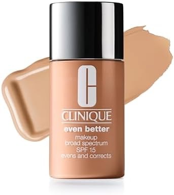 Clinique Even Better Makeup Liquid Foundation SPF 15 With Vitamin C For Dry + Oily Combination Skin Types | Medium Coverage + Natural Finish | Evens Skin Tone + Reduces Dark Spots, Cardamom, 1 Fl Oz