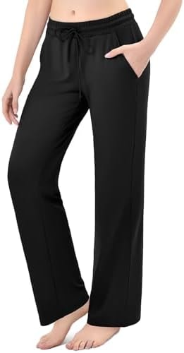 Stanpetix Sweatpants Women Wide Leg Joggers with Pockets Black X-Large