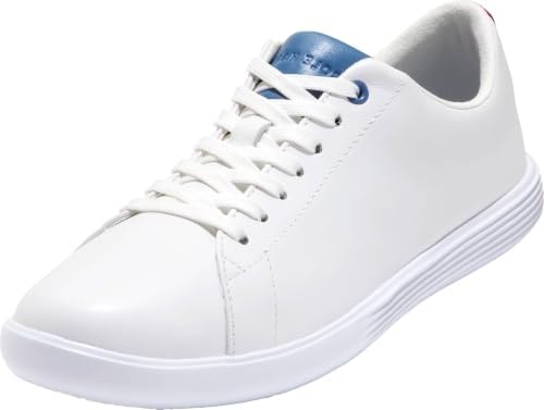Cole Haan Women's Grand Crosscourt Sneakers, White/Rio Red Suede, 5-C US