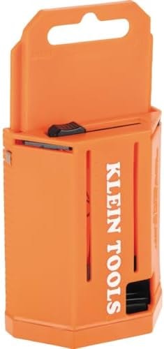 Klein Tools 44125 Utility Knife Blade Dispenser with 50 Triple Ground Replacement Blades for Long-Lasting Sharpness