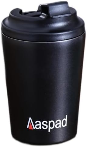Aaspad Coffee Tumbler 8 Oz-12 Oz Standard Medium Espresso travel mug Stainless Steel Double Wall Vacuum Insulated metal cups with Leak proof lid Thermal or iced Cappuccino Latte Americano Office gift