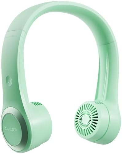 Gaiatop Portable Neck Fan, 4000mAh Rechargeable Hands Free Bladeless Mini Fans, 3 Speeds Air Outlet Can Rotate 70°, Free Adjustment Personal Wearable Cooling Fan Suitable for Travel Office Green