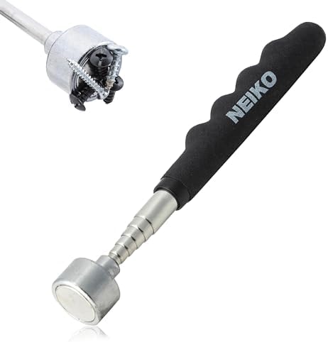 NEIKO 53425A Magnetic Pickup Tool, 25 Lb Telescoping Tool, 30" Long Extendable Magnet Pick Up Tool, Non-Slip Grip Wand, Telescopic, 7" Short Stick, Extra Strong