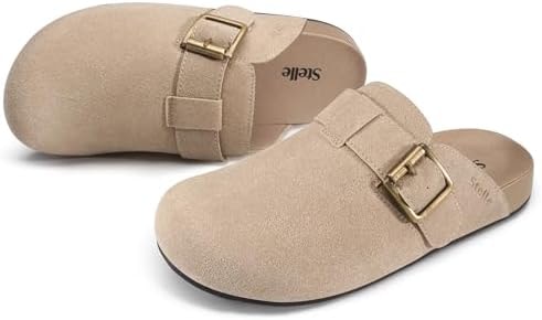 Stelle Suede Clogs for Women Men Potato Shoes(TP,8) Taupe