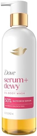 Dove Serum+ Dewy Shower Oil Body Wash, Coconut & Geranium Oil, 15.3 fl oz