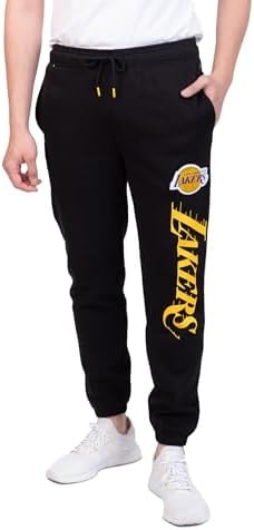 Ultra Game Men's NBA Official Super Soft Team Jogger Sweatpants, Los Angeles Lakers, Black, Small