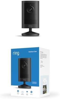 Ring Outdoor Cam 2K (newest model), Battery, Home or business security, Wide-Angle Retinal 2K Video, 6x Enhanced Zoom, Night Vision, Black
