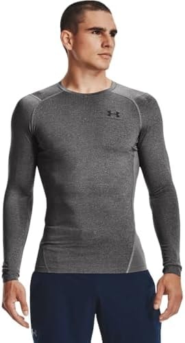 Under Armour Men's Armour HeatGear Compression Long-Sleeve T-Shirt , Carbon Heather (090)/Black, X-Small