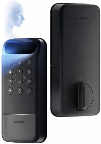SwitchBot Lock Vision, 3D Face Recognition Smart Lock, Hands-Free Keyless Entry Deadbolt, DualPower 12-Month Battery, WiFi No Hub Required, Matter Over WiFi, Works with Apple Home, Alexa, Google