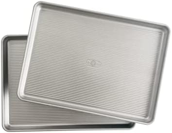 USA Pan Bakeware Half Sheet Pan, Set of 2 Baking Sheets, Aluminized Steel