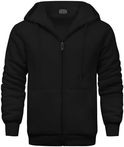 Mens Fleece Hoodies Zip Up Warm Thick Winter Jacket