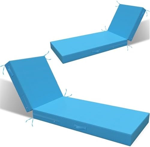 L'AGRATY Chaise Lounge Chair Waterproof Cushion Set of 2 Outdoor for Pool