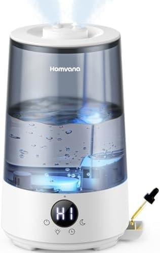 Homvana 3.6L Top-Fill Cool Mist Humidifiers for Bedroom, Large Room(Grey)
