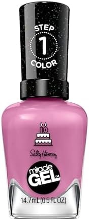 Sally Hansen Miracle Gel Salon Quality Nail Polish | Gel-Like Formula, Two-Step System, No UV Light Needed, Long Lasting | Opaque, Glossy | 530 Figgin' Love Hue | Pink Purple Nail Color