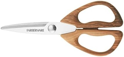 Farberware Stainless Steel Kitchen Shears Faux Wood Handle