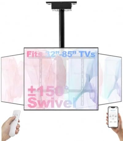 TOPSKY Motorized Ceiling TV Mount with ±150° Swivel for 32–85 Inch TVs