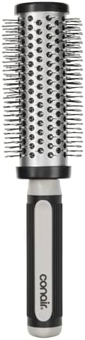 Conair Grip & Style Round Brush, Nylon Bristle Hair Brush for Blowout Styling, For Medium to Long Lengths, Ideal for Curly Hair, Color May Vary