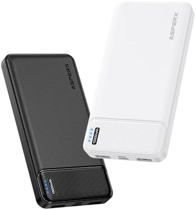 AsperX 2-Pack 10000mAh Slim Portable Charger,USB C Battery Pack Power Bank