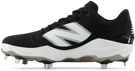 New Balance Men's Fresh Foam X 3000 V7 Baseball Shoe, Black Synthetic/White, 6.5 W