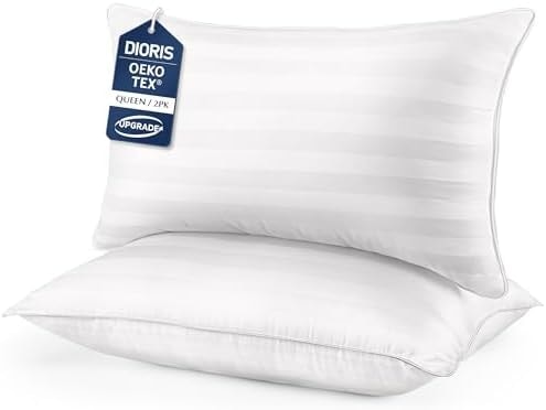 DIORIS Pillows Queen Size Set of 2 - Soft Bed Pillow for Sleeping Fluffy