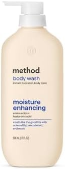 Method Hydrating Body Wash, Moisture Enhancing- 24-Hr Visible Moisture & Softness, Made without Sulfates, with Lily, Sandalwood & Musk Notes, 17 fl oz
