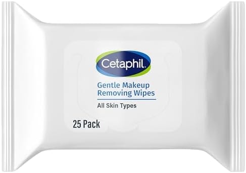 Cetaphil Gentle Makeup Remover Face Wipes, Fragrance Free, 25 Count