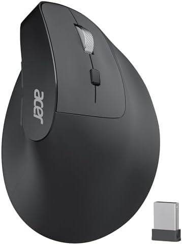Acer Ergonomic Mouse Wireless, Adjustable DPI Vertical Mouse for Laptop