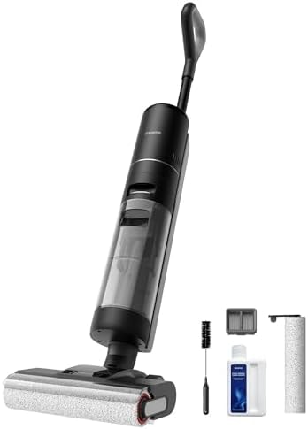 DREAME H12 PRO Vacuum Mop, Wet Dry Vacuum Cleaner for Hard Floor, Vacuum and Mop at The Same Time for Wet & Dry Messes, Auto Self-Cleaning, Edge to Edge Cleaning with Hot Air Drying
