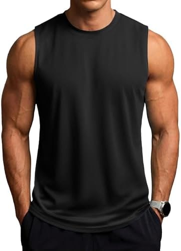 ZITY Men's Sleeveless Shirts Quick Dry Tank Tops UPF 50+ Workout Gym Shirts
