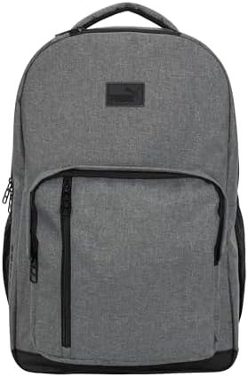 PUMA Prose Backpack with Padded Adjustable Straps, Laptop Sleeve & Water Bottle Pockets, Grey, One Size