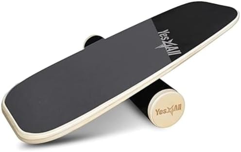 Yes4All Balance Board, Surf Balance Board Trainer For Adults With Adjustable Stoppers, Improve Balance, Agility & Core Strength