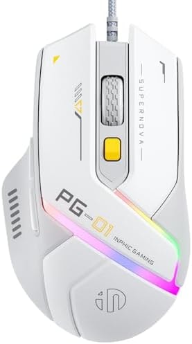 INPHIC PG1 Wired Computer Gaming Mouse Ergonomic, 12800 DPI High-Precision