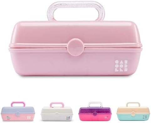 Caboodles Pretty in Petite Makeup Box, Pink Sparkle, 2 Swivel Trays,