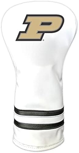 Team Golf NCAA Purdue Boilermakers White Vintage Driver Head Cover White Vintage Driver Golf Club Headcover, Form Fitting Design, Retro Design