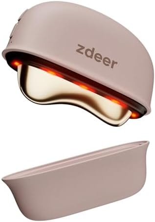ZDEER GS5 Electric Heated Gua Sha Tool, Red Light Face Massager, Pink