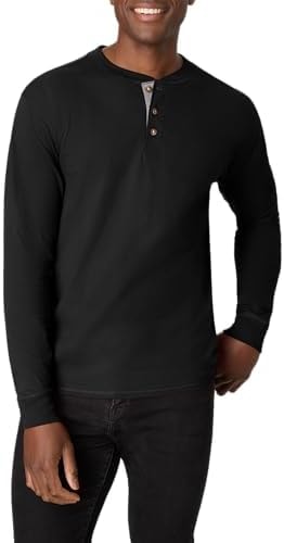 Hanes Men's Beefy Long Sleeve Three-Button Henley