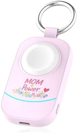 zikker Portable Wireless Charger for Apple Watch - 2500mAh Travel Fast Charger for iWatch Series Nike/10/9/8/UItra/7/6/5/4/3/2/SE (Pink for MOM)