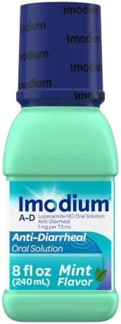 Imodium A-D Liquid Anti-Diarrheal Medicine with Loperamide HCl to Help Control Symptoms of Diarrhea Due to Acute, Traveler's Diarrhea, Mint Flavor, 8 fl. oz