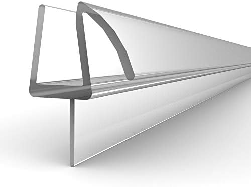 Basco Shower Door Bottom Seal Shower Sweep with Drip Rail for 1/4" Frameless Glass, 38" Long, Clear Vinyl