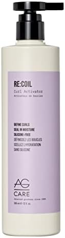 AG Care Re:Coil Curl Activator Curl Cream Award-Winning Curl Creating Complex - Ultra-Nourishing Curly Hair Cream for Defined, Healthy Curls, 12 Fl Oz