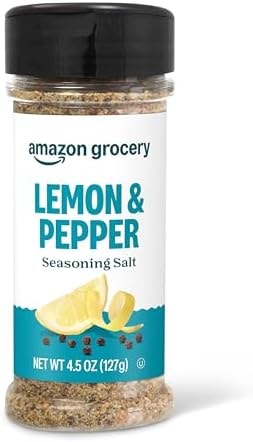 Amazon Grocery, Lemon & Pepper Seasoning Salt, 4.5 Oz
