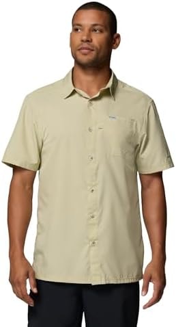 Columbia Men's Slack Tide Short Sleeve Camp Shirt, Serpentine, Large Tall