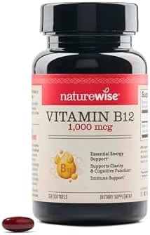 NatureWise Vitamin B12 1000 mcg - Dietary Supplement for Supporting Energy Metabolism, Mental Clarity, Nervous System Health - Easy-to-Swallow, Soy & Gluten-Free, Non-GMO - 150 Count[150-Day Supply]