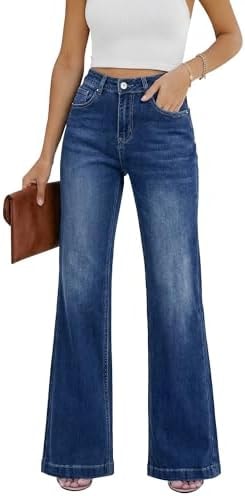 GRAPENT Jeans for Women Baggy Ladies Jeans Pants Nightfall Dark Wash