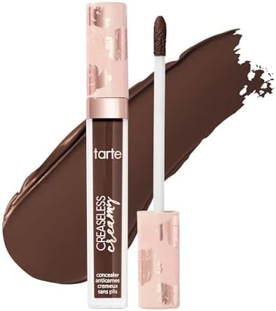 tarte creaseless creamy full-coverage concealer – Waterproof Hydrating Longwear, Niacinamide & Caffeine for covering Dark Circles & Blemishes, Vegan & Cruelty-Free, full size, 61N espresso neutral