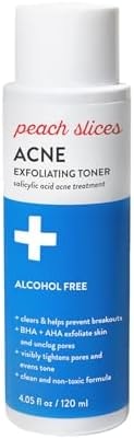 Peach Slices - Acne Exfoliating Toner (4.05 oz) - 2% Salicylic Acid Acne Treatment - Clear & Prevent Breakouts - Lactic & Glycolic Acid - Cucumber - Vegan, Cruelty Free, Korean Skin Care & Beauty