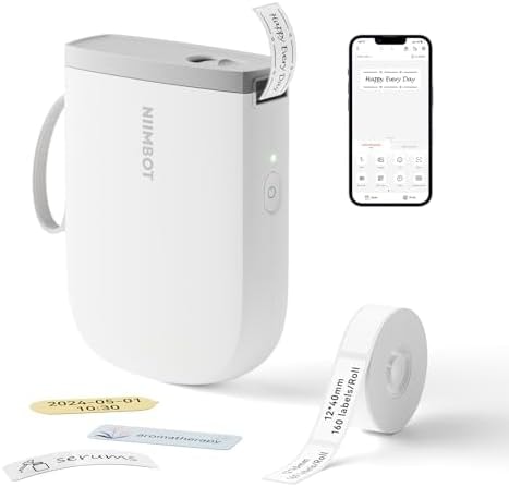 NIIMBOT D11 Label Maker, 300DPI Potable Printer for Home & Business, White
