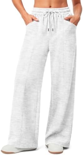 AKEWEI Travel Wide Leg Comfortable Sweat Pants for Women Fleece Loose Fit