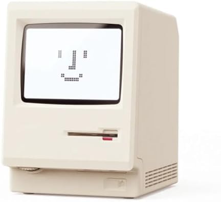GIISSMO Maclock WB-8 Retro Pixel Alarm Clock, 1984 Computer Style Electronic Digital Clock, USB Desk Clock for Bedroom, Multiple Alarms, Calendar, Temperature, Adjustable Brightness